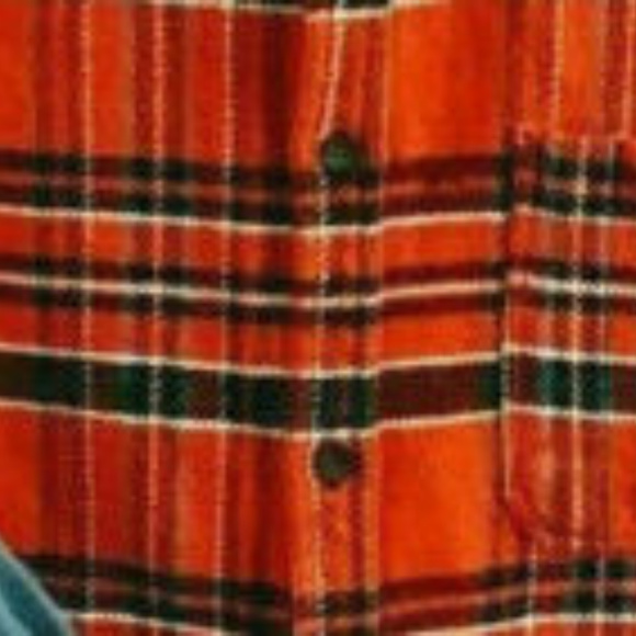 Modern Amusement Plaid Flannel Denim Button Front - Picture 5 of 8